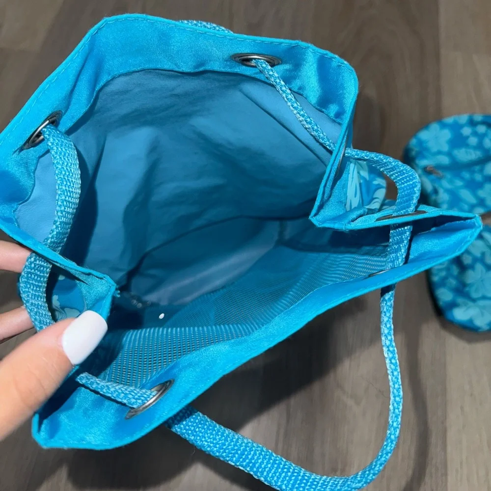 Y2K Blue Floral Beach Backpack